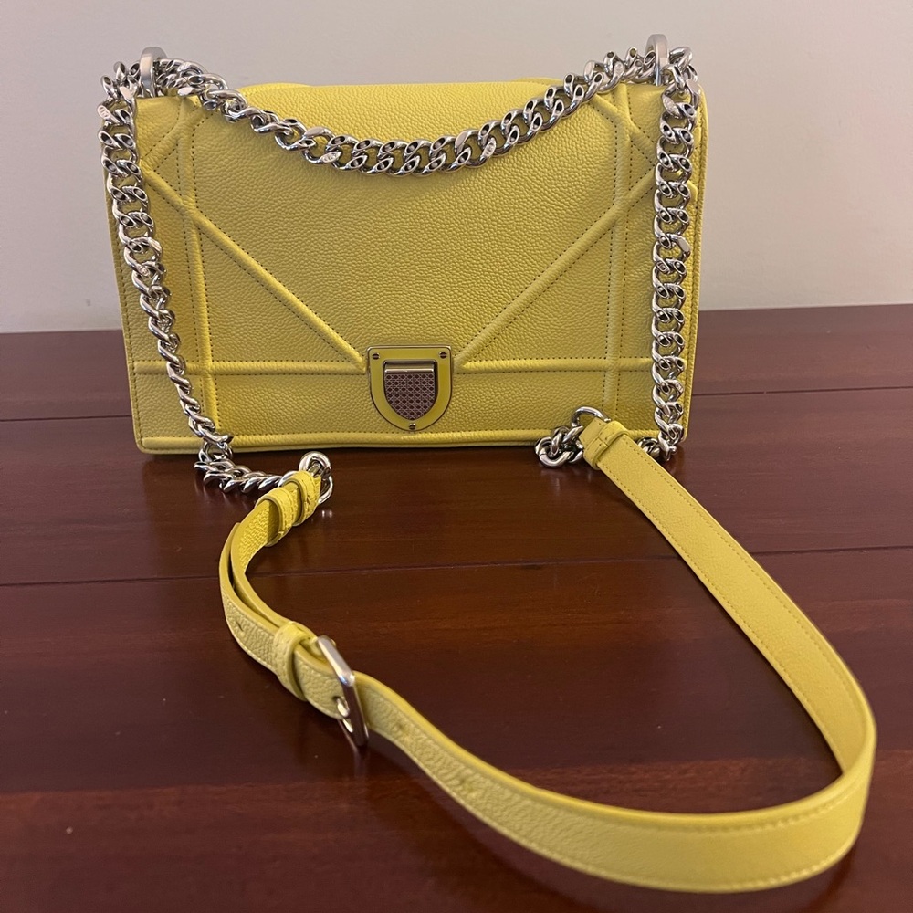 Christian Dior Citron Diorama Small Lambskin Bag - Picture 11 of 13